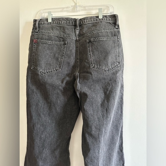 Urban Outfitters BDG Washed Black Denim Tati High Waisted Slit Flare Jean - Picture 9 of 13